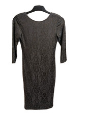 warehouse uk 10 grey gold glitter party dress new with shoulder pads