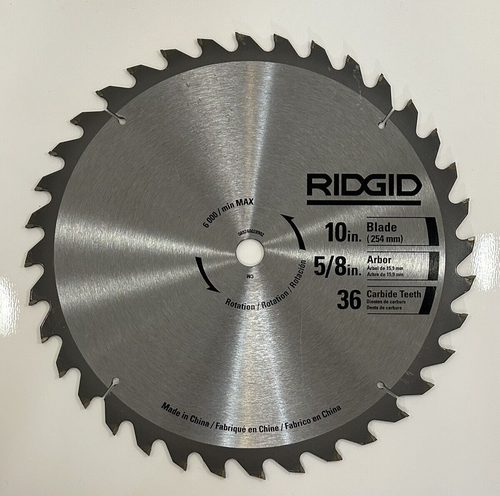 Ridgid 10in blade 5/8 in Arbor 36 Carbide teeth Blade for Table Saw ...
