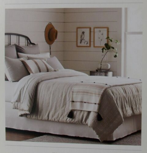 Hearth and Hand Magnolia F/QN Gray Textured Linen Blend Comforter Set 3 Pc ~ NWT