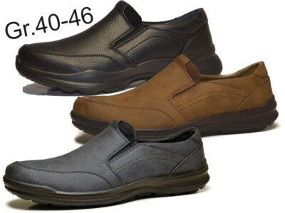 Slipper Gr.40-46 Atmungsaktiv Business innen Sohle Leder Herren Halbschuhe 2636y