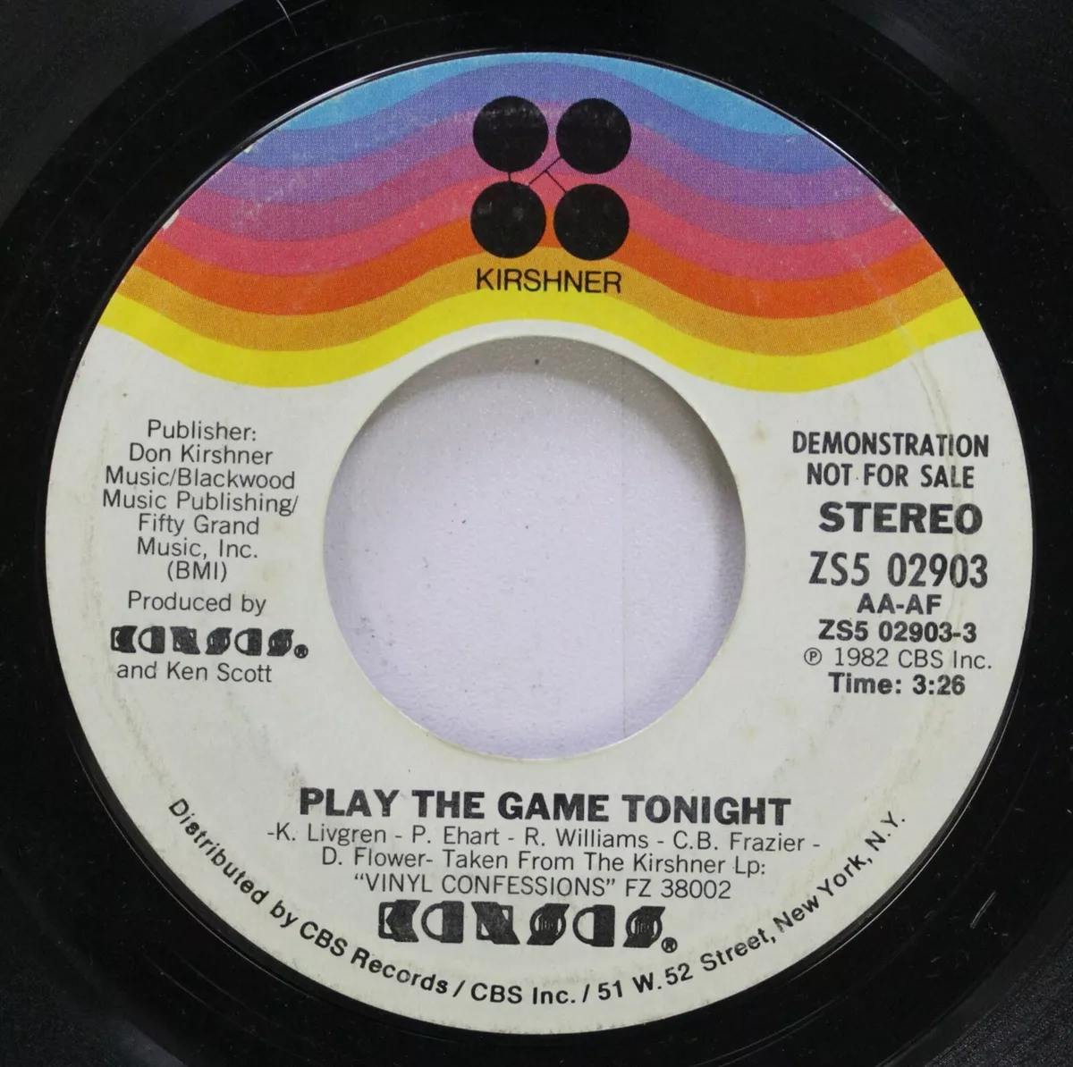  KANSAS / Play The Game Tonight / 45rpm record: CDs & Vinyl