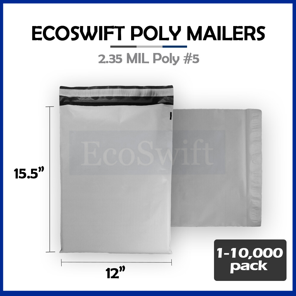 15 Buste Postali In Polietilene EcoSwift 12x16 Pollici – 100% Riciclabili, Spedizione, 2,35 MIL