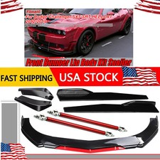 For Dodge Challenger Srt Front Bumper Lip Splitter Spoiler Body Kit Sideskirt