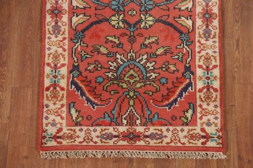 Heriz Serapi 8 ft. Runner Indian Oriental Rug Hand-knotted Wool 7' 11" x 2' 6" - Picture 5 of 12
