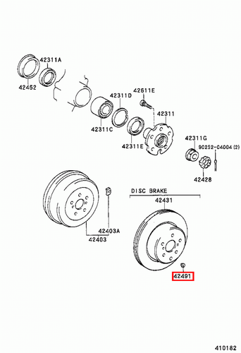 Genuine RAV4 ZSA44 ZSA42 Regius KCH40 Rear Hand Brake Shoe Adjuster Plug x2 - Picture 8 of 20