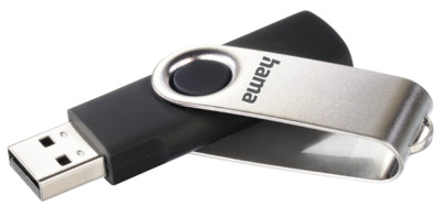 Hama Rotate 64 GB USB-Flash-Stick USB 2.0 10 MB/s schwarz/silber Speicherstick