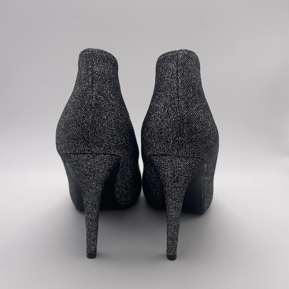 Mujeres Plata Brillante Puntera Abierta Tacones por Caparros Fiesta Boda Baile de graduación 8 1/2 Foto 4 de 4