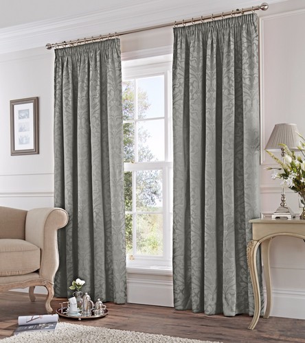 Cortinas plisadas para lápiz ricas en algodón Fusion EASTBOURNE Damasco Jacquard - Imagen 8 de 9