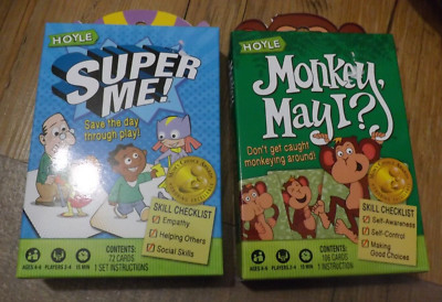 2 NEW kids card games by Hoyle SUEPR ME! & MONKEY MAY I?