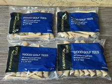 4 Pack Pride Fairway Gear Wood Golf Tees - 120 Total Hardwood Tees 2 1/8" Size