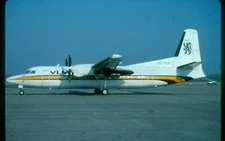OO-VLE  VLM   FOKKER 50  BUSY BEE COLORS   ORIGINAL KODAK SLIDE F-341