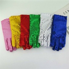 Men Women Sequin Gloves Mittens Glitter Shiny Spark Dance Show Jazz Costume