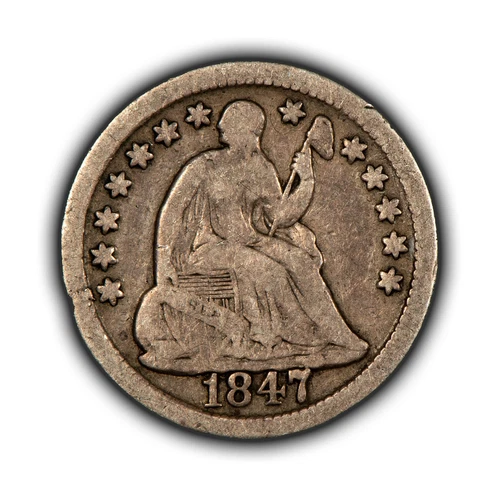 1847 H10c Seated Liberty Half Dime - Original Circ Patina - VG - SKU-Z5062