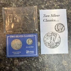 1943 Walking Liberty & 1944 Mercury Dime Two Silver Classics Littleton COA