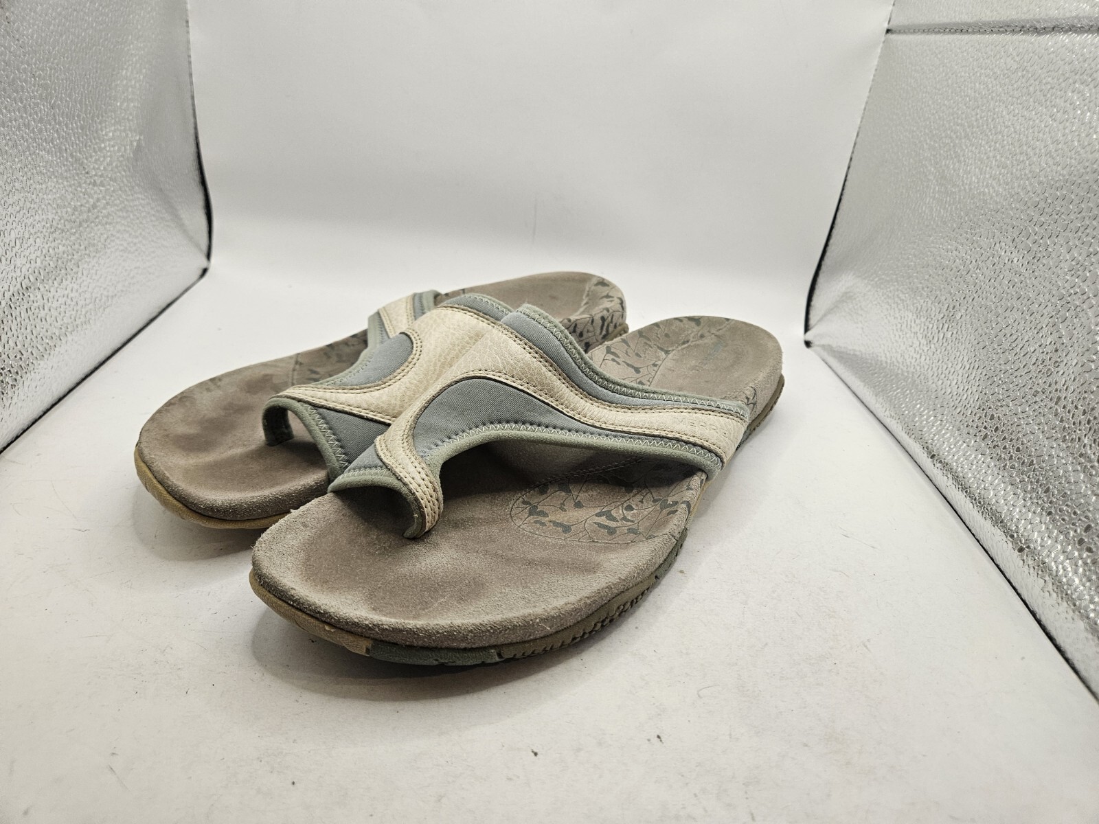 Merrell J36402 sandali donna Genova slide pelle marrone supporto arco plantare taglia 10