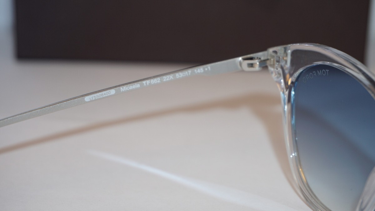 TOM FORD New Sunglasses MICAELA Clear Blue TF662 22X 53 17  display picture 3