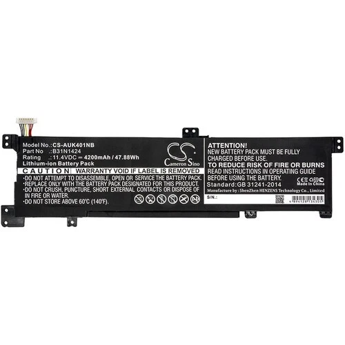Battery For ASUS B31N1424 ASUS A400U ASUS A401L ASUS K401 - Picture 3 of 4
