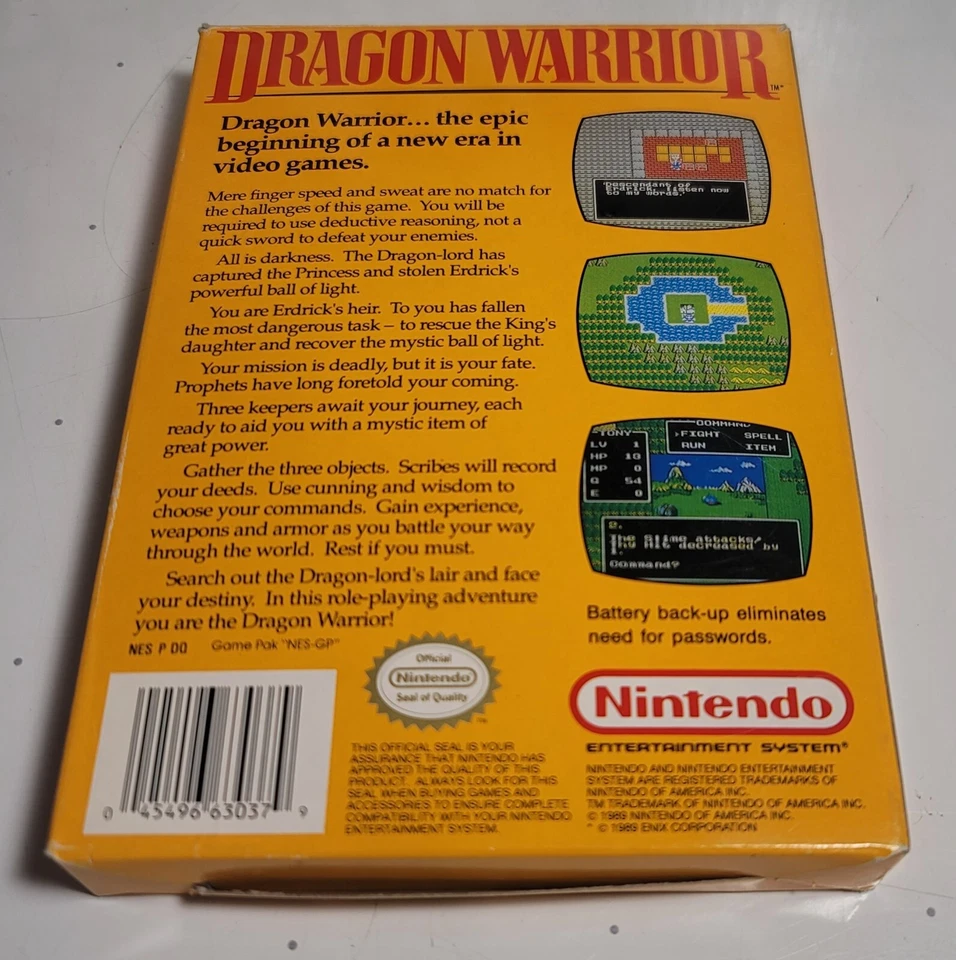 Dragon Warrior (Nintendo Entertainment System, 1986)CIB, TESTED - Image 2 of 4