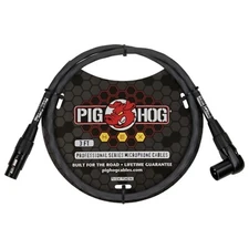 Pig Hog PHMH3GRR Hex Series, 3ft Right Angle Mic Cable, Grey