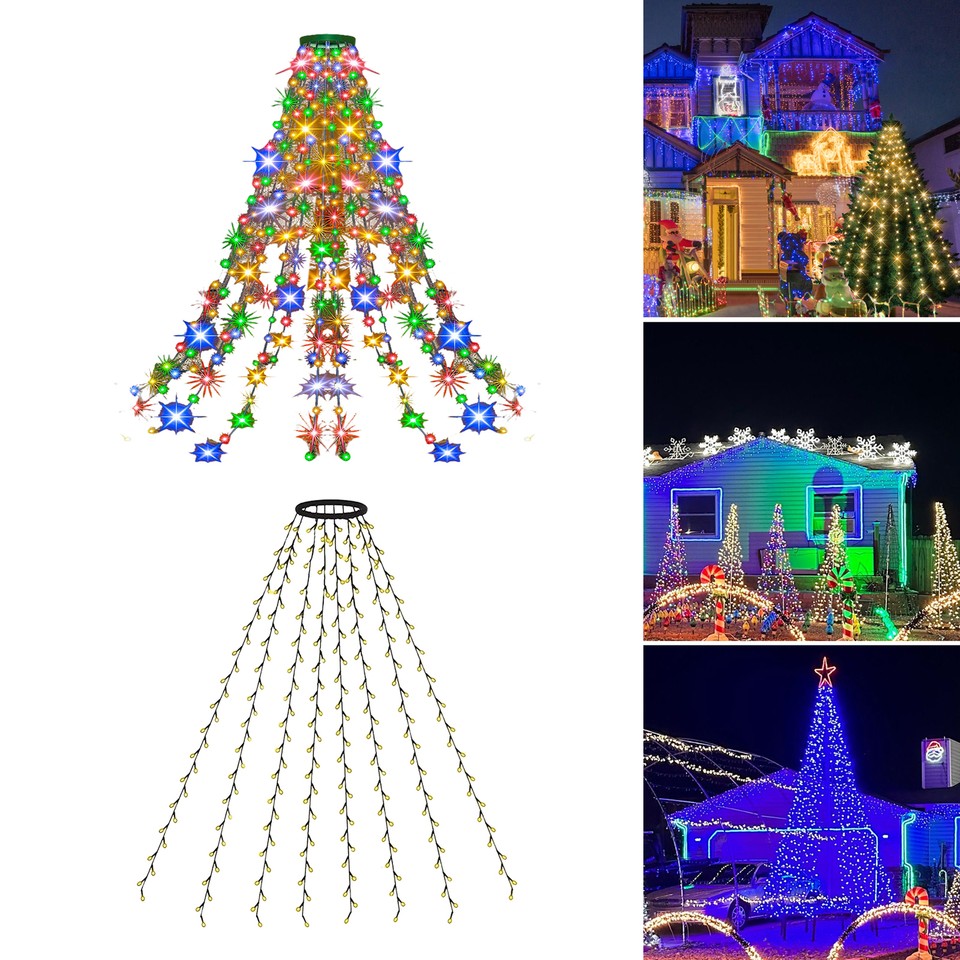 Christmas Tree Lights with Ring LED String Light Waterproof Fairy