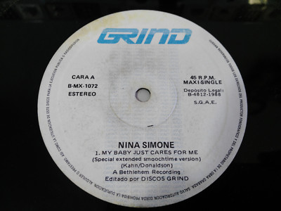 Nina Simone My Baby Just Cares For Me LP vinyl 12 '' Solo el vinyl sin Ordner