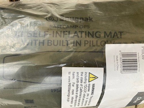Snugpak Elite Oversized Self Inflating Mat Built in Pillow and Non-Slip NEW - Afbeelding 1 van 3