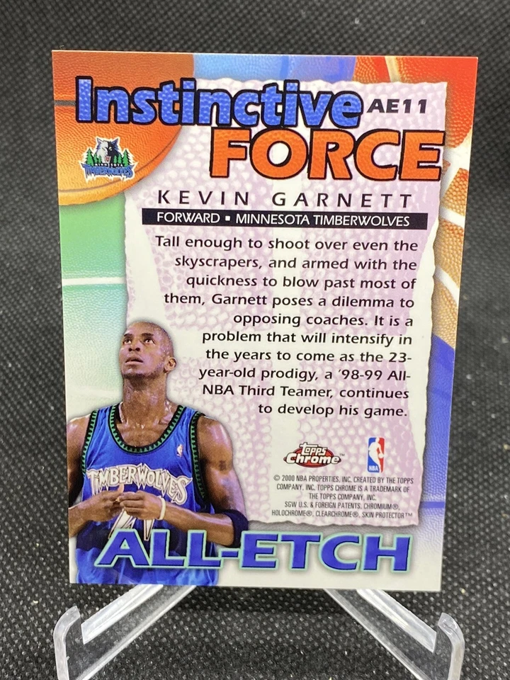 Kevin Garnett 2000 Topps Chrome All Etch Instinctive Force #AE11 Minnesota NBA - Image 2 of 4