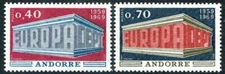 ANDORRA-1969 Europa Pair Sg F214-5 UNMOUNTED MINT V31823