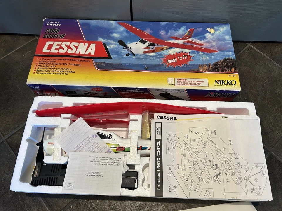 Vintage Nikko Radio Control Cessna 1/15 Scale Airplane - Image 3 of 4