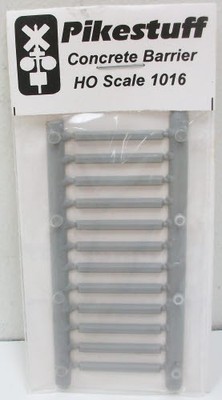 Pikestuff 541-1016 HO Scale Concrete Park Barrier Plastic Parts (Pack of 12)