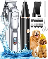 oneisall Dog Grooming Kit for Heavy Thick Hair&Coats/Low Noise Rechargeable Cord