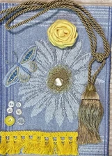 Slow Stitch Junk Journal Kit Craft Sewing Crochet Vintage Fabric Lace #08