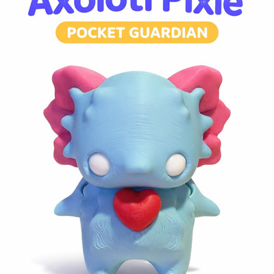 Axolotl Pixie Figurine   Cute Fantasy Creature   Pocket Guardian