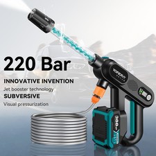 2 Battery Cordless Car High Pressure Washer 220Bar 3500W Power Jet Wash Portable