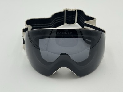 Used Oakley Flight Deck Goggles Ski Show White Frame & Strap