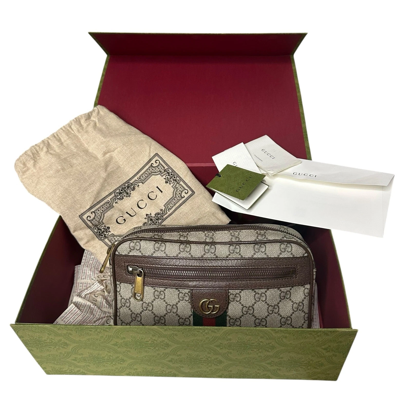 GUCCI OPHIDIA GG borsa da cintura GG Supreme marsupio in tela doppia G borsa petto 574796