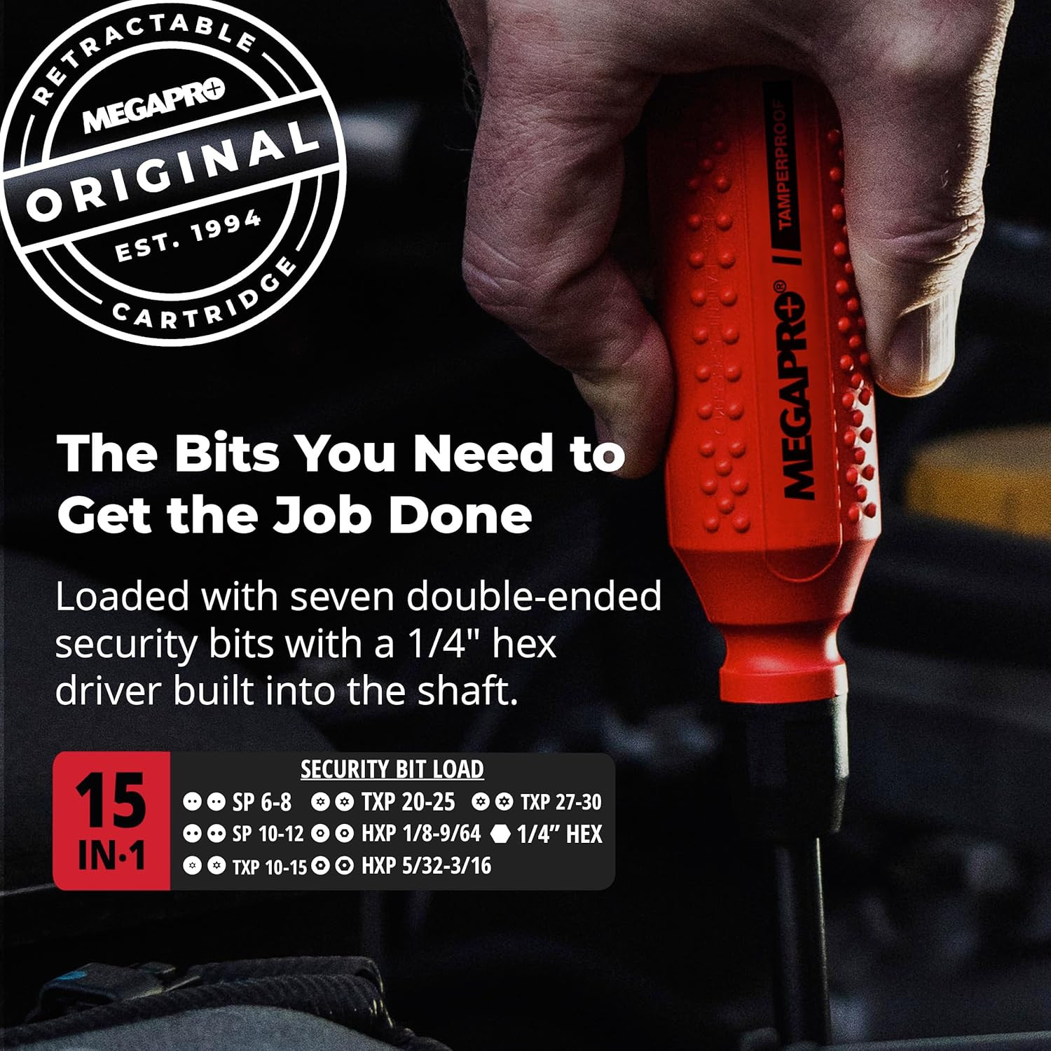 Tamperproof Security Screwdriver Set | Multi-Bit Screwdriver with ¼” Hex Shaft |