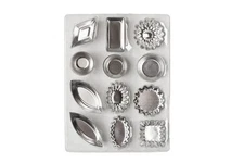 Tartlet Mold Set, 72-Piece Set Inlcludes 12 shapes, 6 pcs of Each,Silver