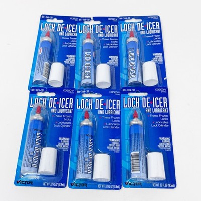 Lot of 6 - Victor Lock De Icer & Lubricant Thaws Frozen Locks NEW