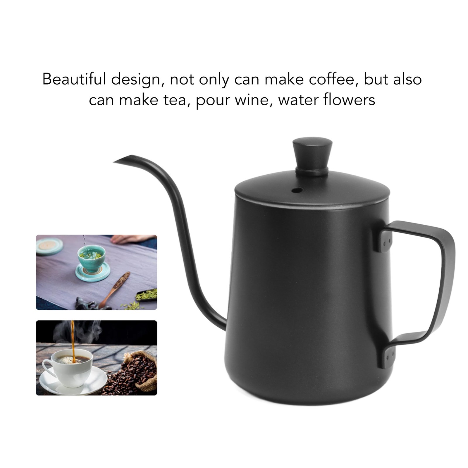 Pour Over Coffee Kettle Long Narrow Spout 304 Stainless Steel Gooseneck Pour
