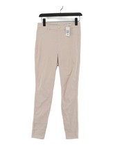 Uniqlo Women's Suit Trousers M Cream Cotton with Elastane Straight Dress Pants