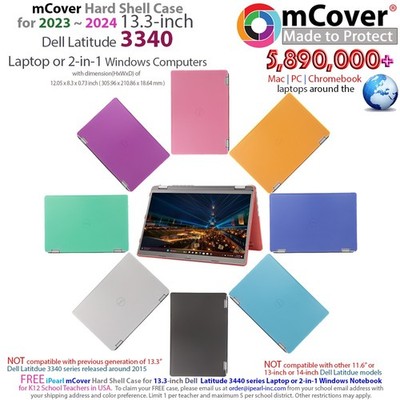 NEW mCover Hard Case for 2023+ 13.3'' Dell Latitude 3340 Clamshell 2in1 Notebook