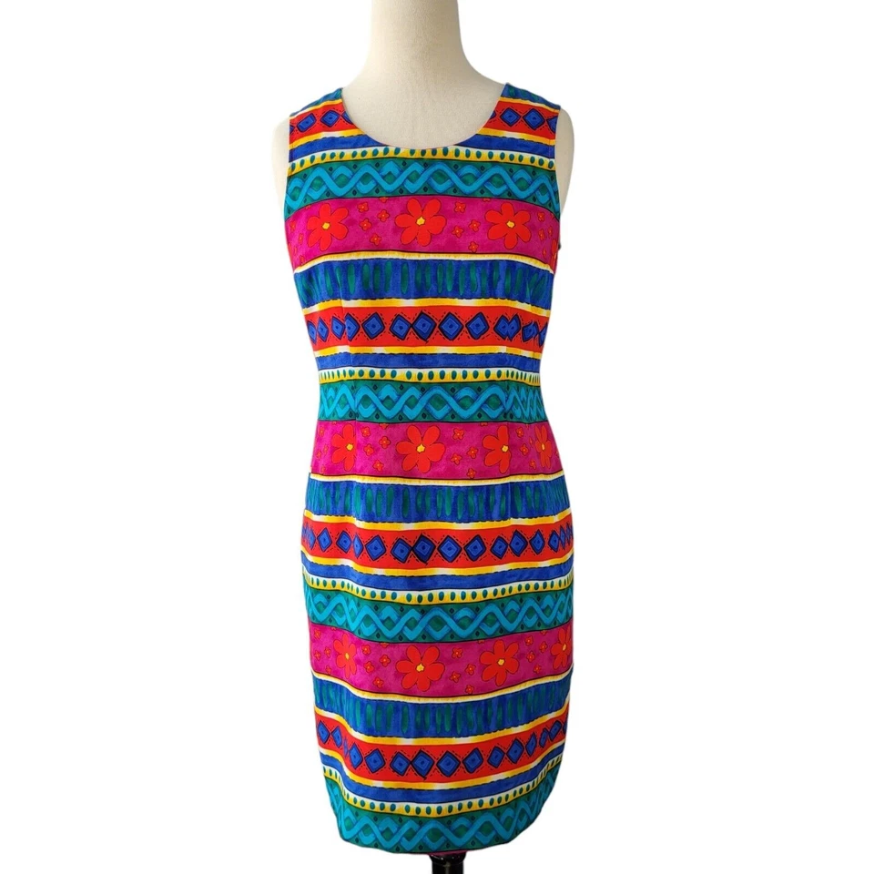 Mini Vestido Vintage Miss Dorby Años 80 Para Mujer 6P Rosa Colorido Glamour Floral Retro m7 Foto 2 de 4