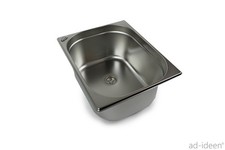 Edelstahl Sp&uuml;lbecken Camping Sp&uuml;le Waschbecken + Ablauf 325x265x150 mm Abl. 19mm