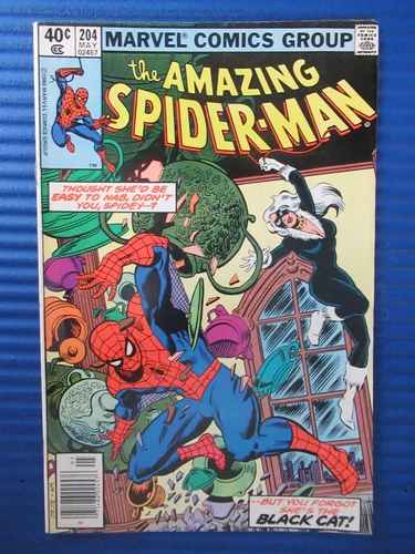 AMAZING SPIDER-MAN # 204 - (FN-) -BLACK CAT IS BACK-MARY JANE-J.JONAH-AUNT MAY