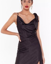 NWT Nasty Gal Black Slip Dress