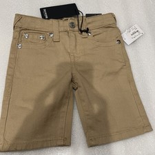 True Religion Kids Shorts 7 Brown Geno Relaxed Slim Stretch Stylish NWT