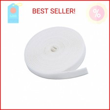 Monoprice Hook and Loop Fastening Tape - 5 Yards Per Roll, 0.75in, White