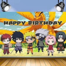 Naruto Theme Happy Birthday Backdrop 5x3.5ft Birthday Party Decoration