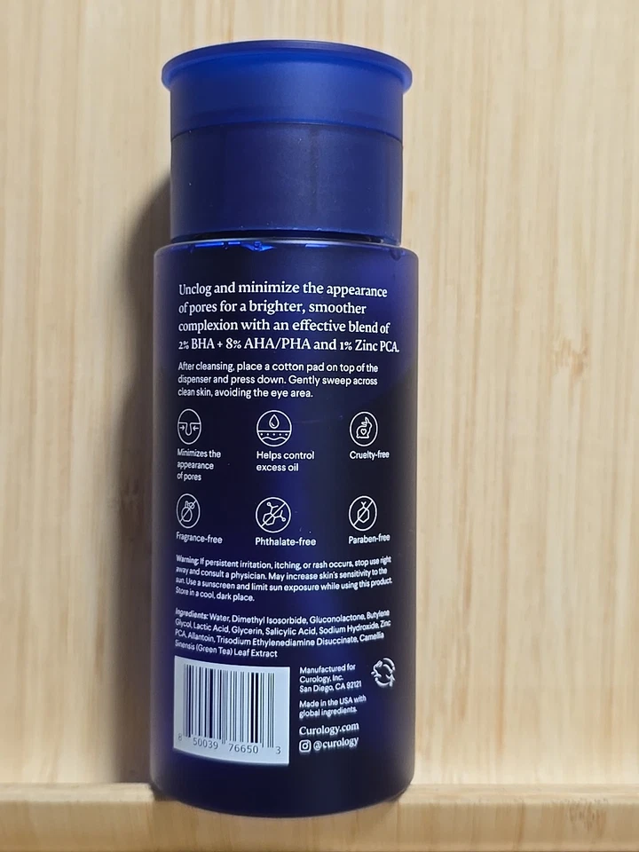 Curology Liquid Pore Exfoliant with 2% BHA, 8% AHA/PHA and 1% Zinc 4 FL OZ - Image 2 of 3